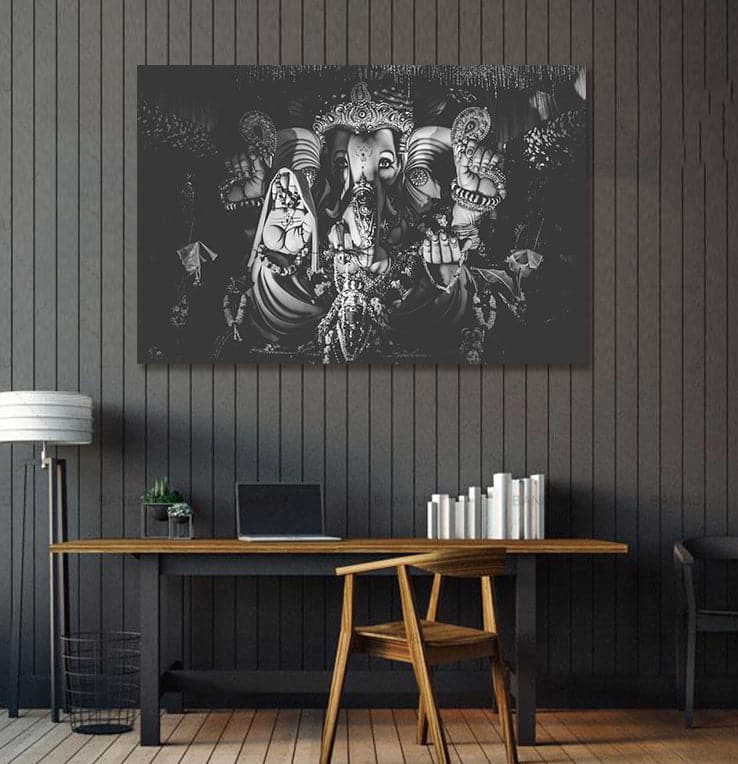 Pine Stretched  Framed 1 Panel - Ganesha