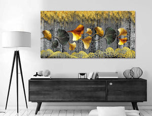 Framed 1 Panel - Ginkgo Leaves (3D style)
