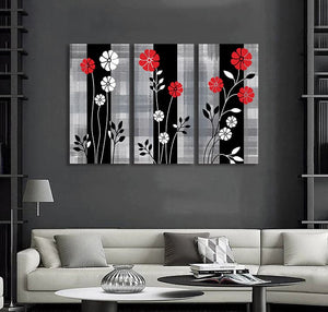 Pine Stretched  Framed 3 Panels - Flower