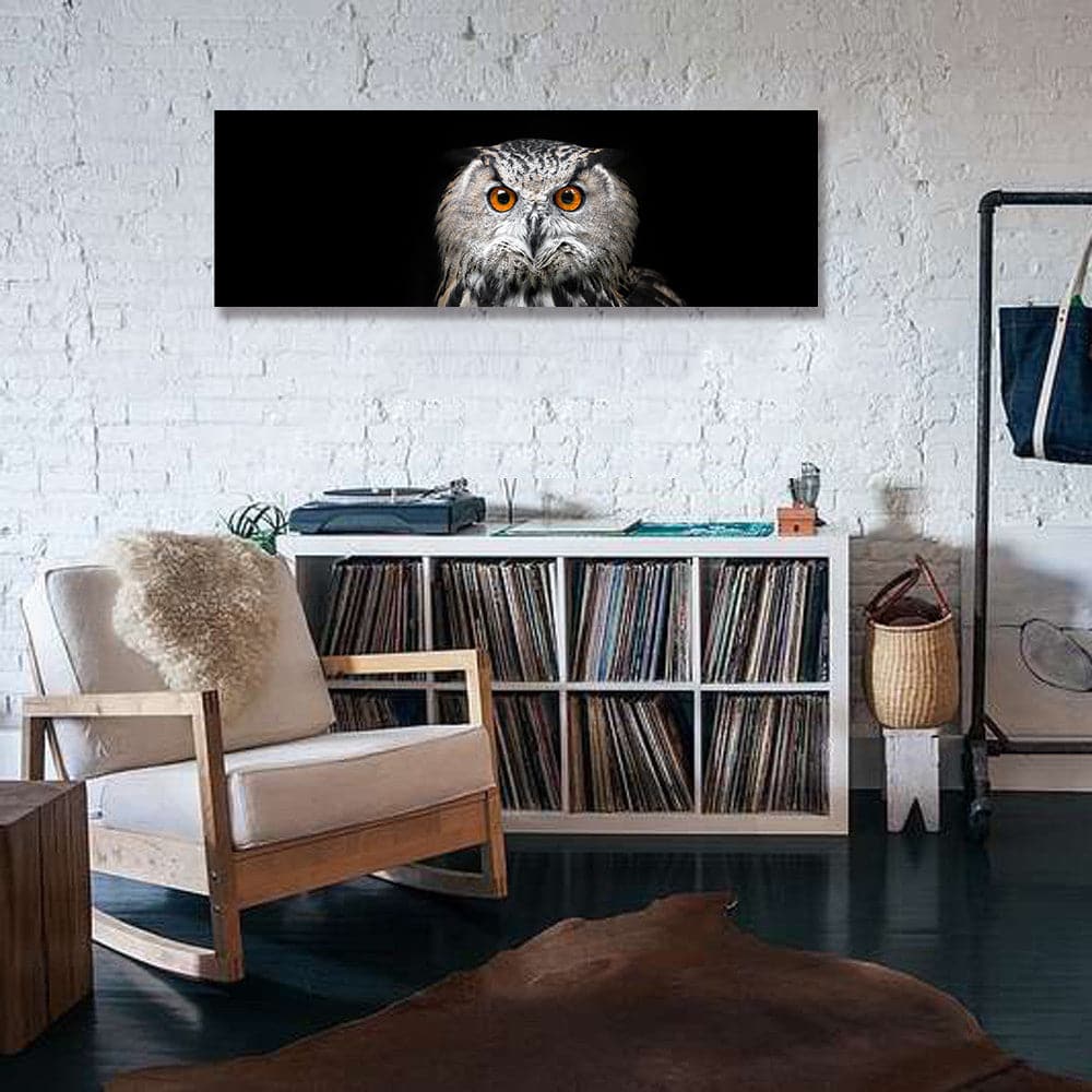Pine Stretched  Framed 1 Panel - Owl Portrait