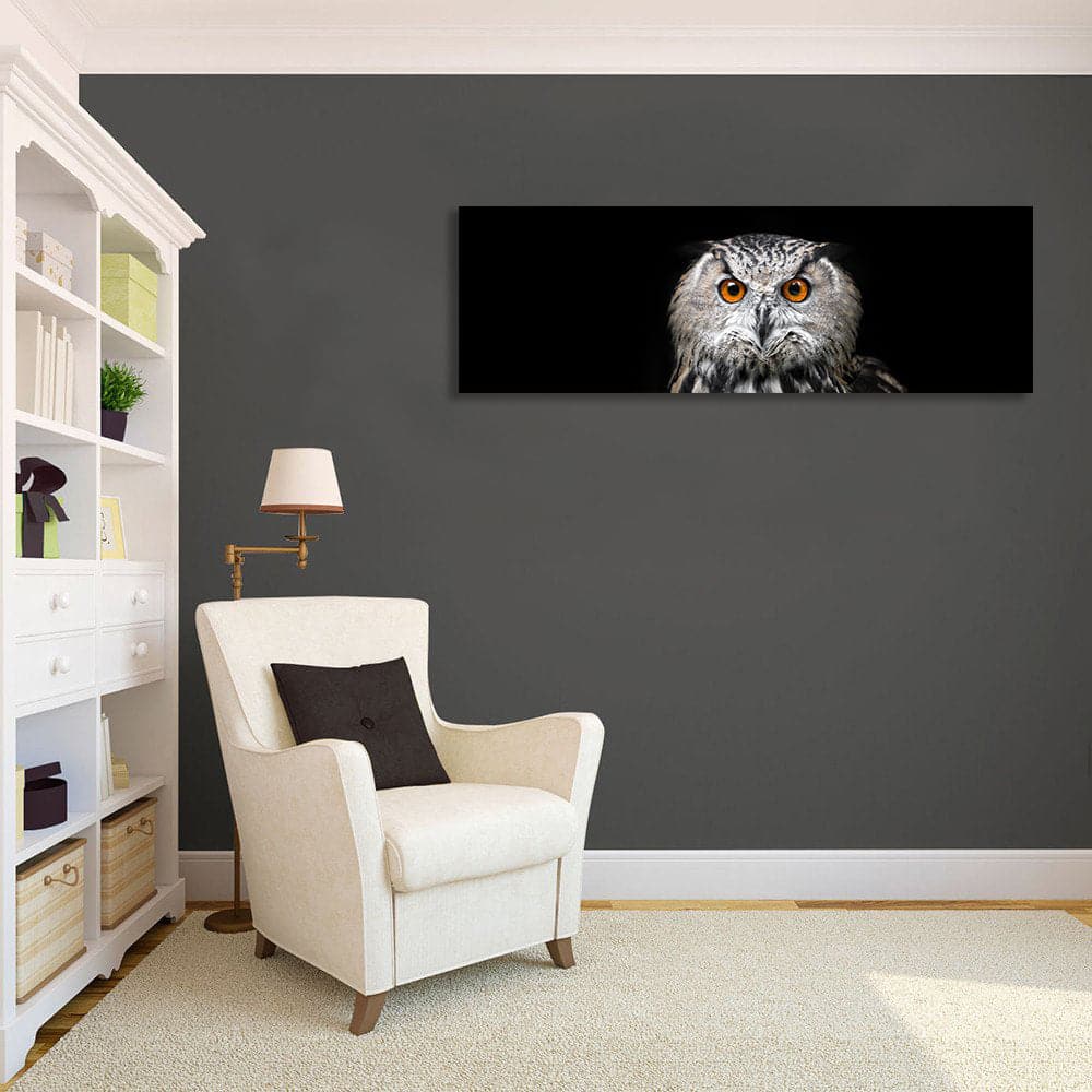 Pine Stretched  Framed 1 Panel - Owl Portrait