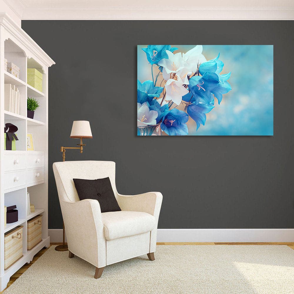 Pine Stretched  Framed 1 Panel - Harebell flowers