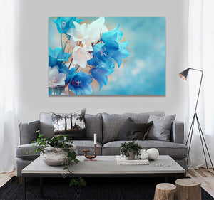 Pine Stretched  Framed 1 Panel - Harebell flowers