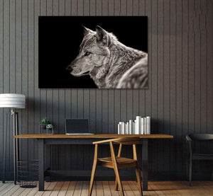 Pine Stretched  Framed 1 Panel - Arctic Wolf