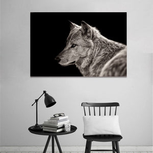 Pine Stretched  Framed 1 Panel - Arctic Wolf