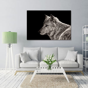 Pine Stretched  Framed 1 Panel - Arctic Wolf