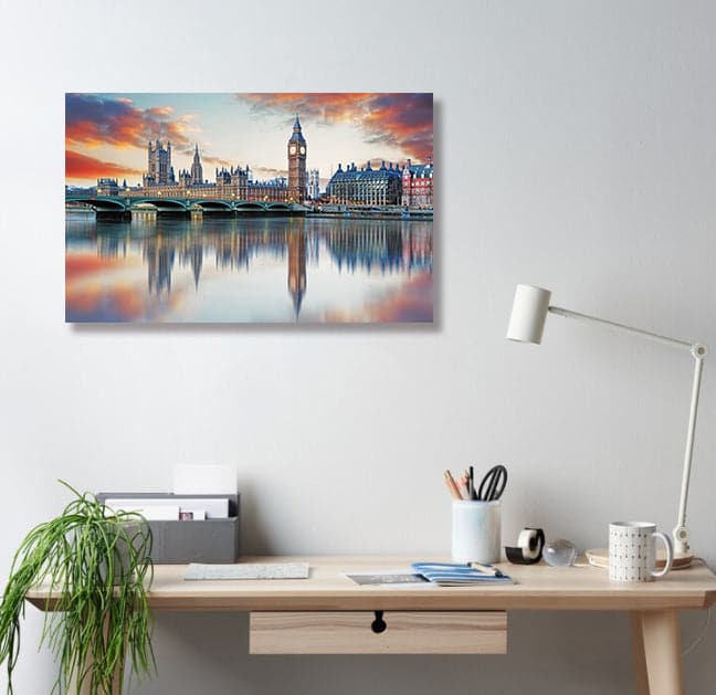 Pine Stretched  Framed 1 Panel - London