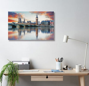 Pine Stretched  Framed 1 Panel - London