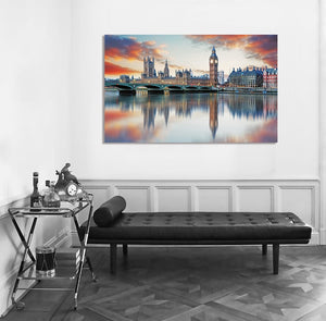 Pine Stretched  Framed 1 Panel - London