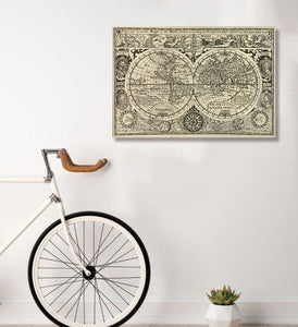 Framed 1 Panel - World Map