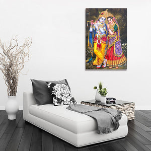 Pine Stretched  Framed 1 Panel - Lord Radha Krishna