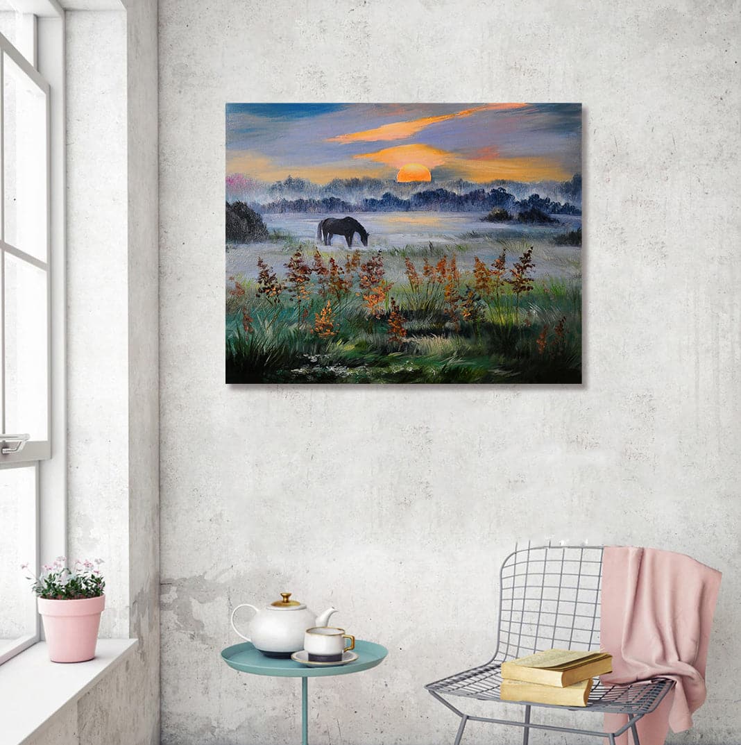 Pine Stretched  Framed 1 Panel -Prairie