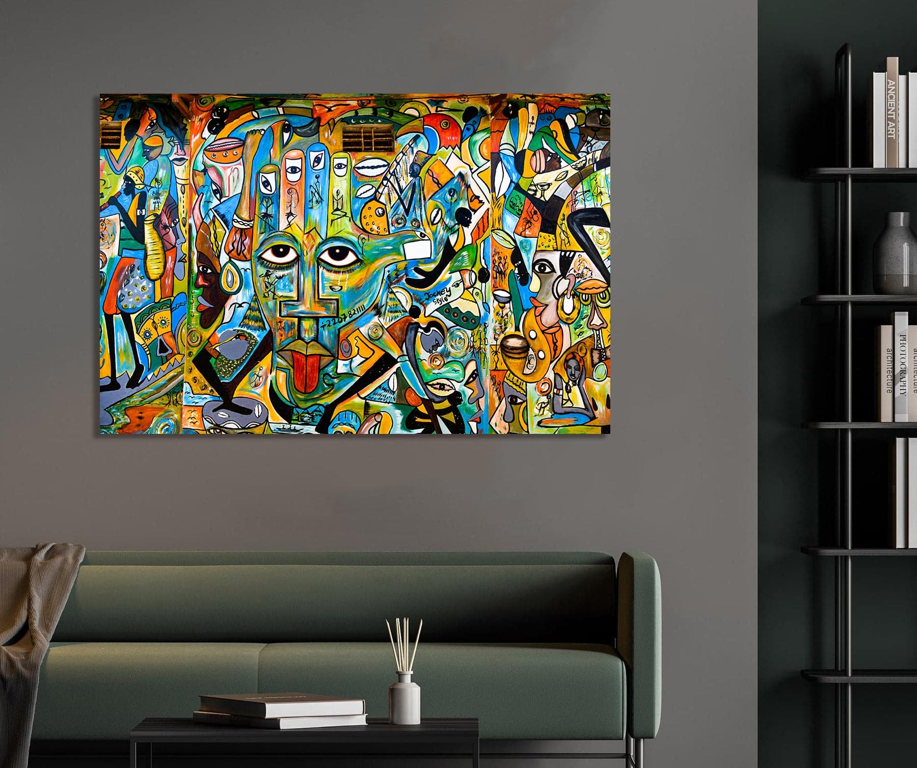 Pine Stretched  Framed 1 Panel - Graffiti wall in Gambia