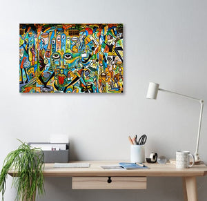 Pine Stretched  Framed 1 Panel - Graffiti wall in Gambia