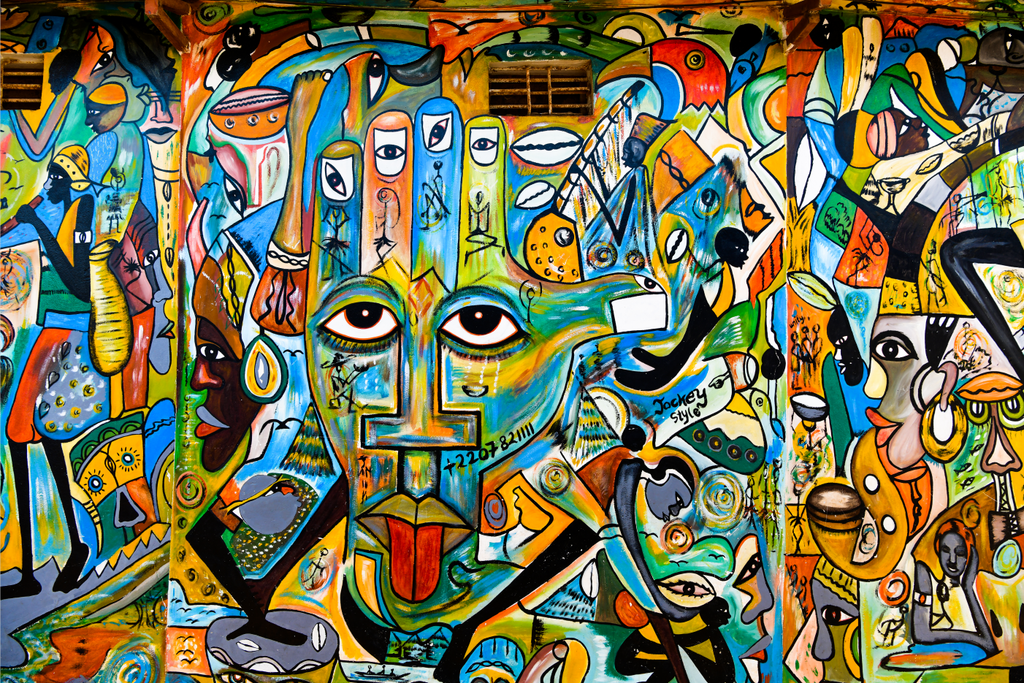 Pine Stretched  Framed 1 Panel - Graffiti wall in Gambia