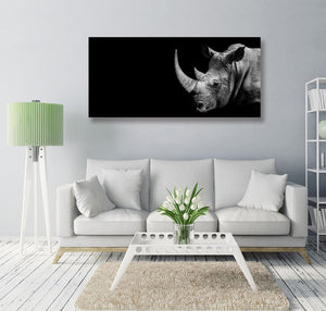 Pine Stretched  Framed 1 Panel - African Rhino