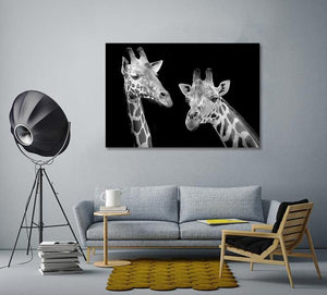 Framed 1 Panel - Giraffes