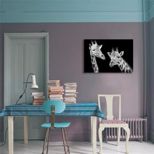 Framed 1 Panel - Giraffes