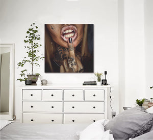 Pine Stretched  Framed 1 Panel - F*ck You