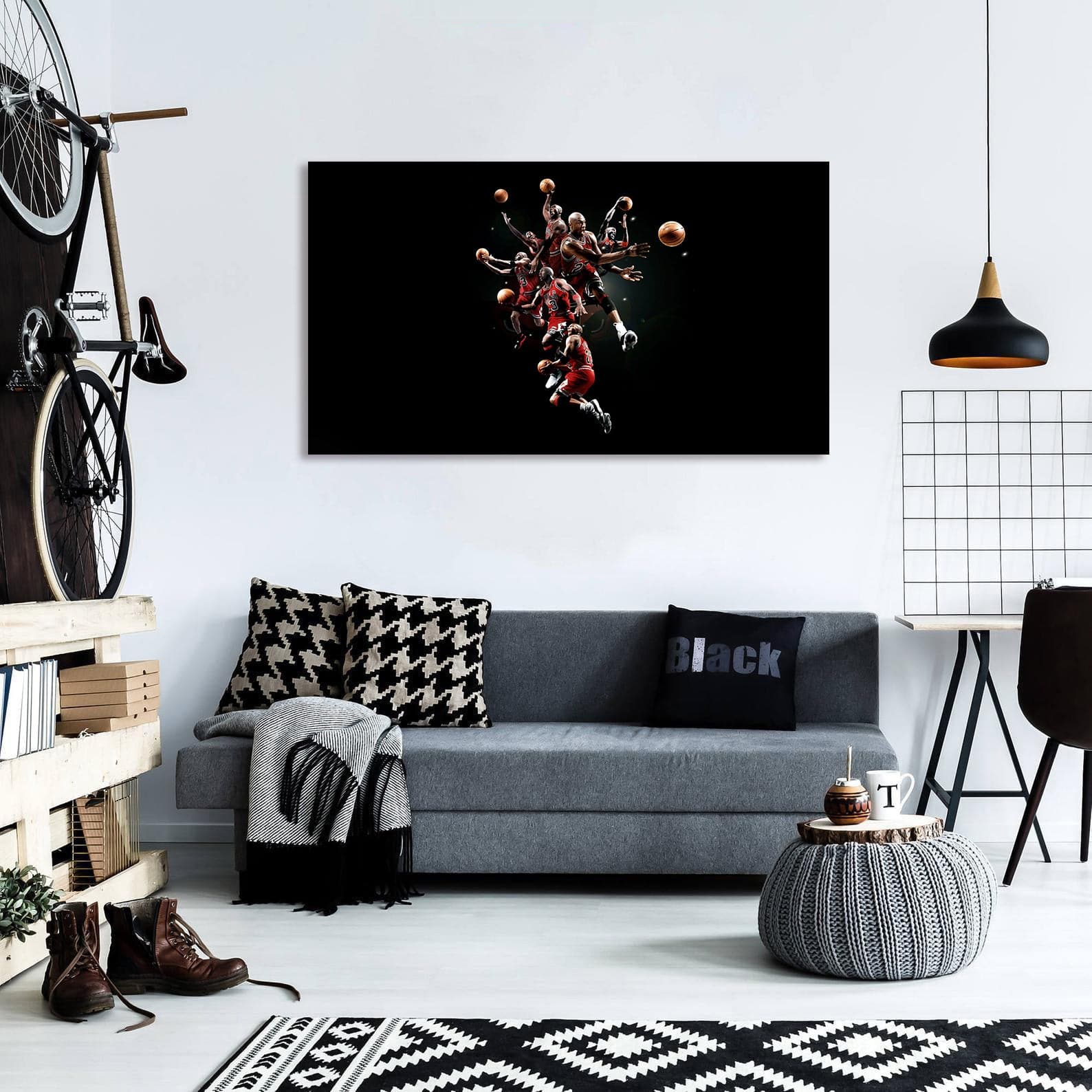 Pine Stretched  Framed 1 Panel - Michael Jordan