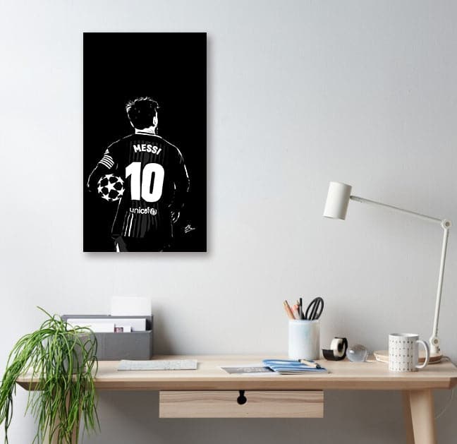 Pine Stretched  Framed 1 Panel -  Lionel Messi