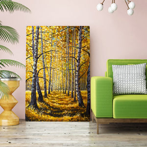 Pine Stretched  Framed 1 Panel - Golden Forest