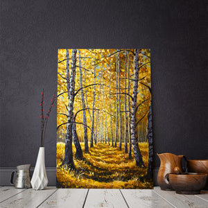 Pine Stretched  Framed 1 Panel - Golden Forest