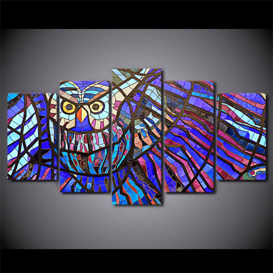 Framed 5 Panels - Owl