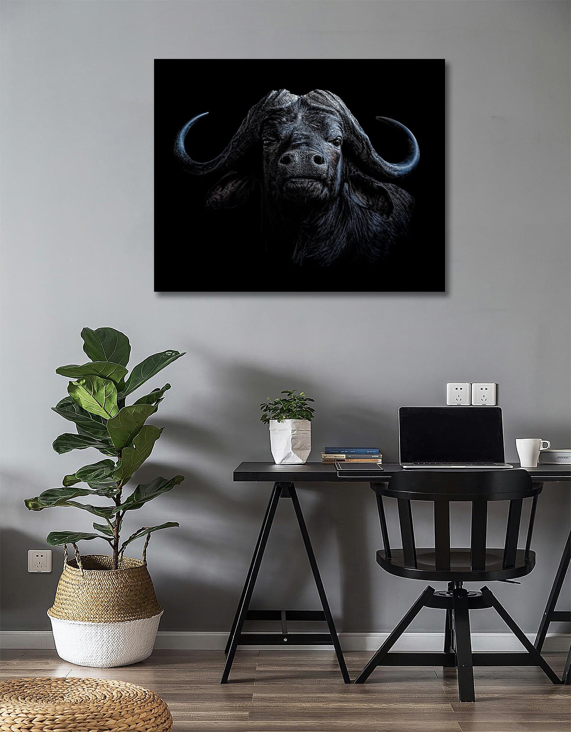 Pine Stretched  Framed 1 Panel - Buffalo