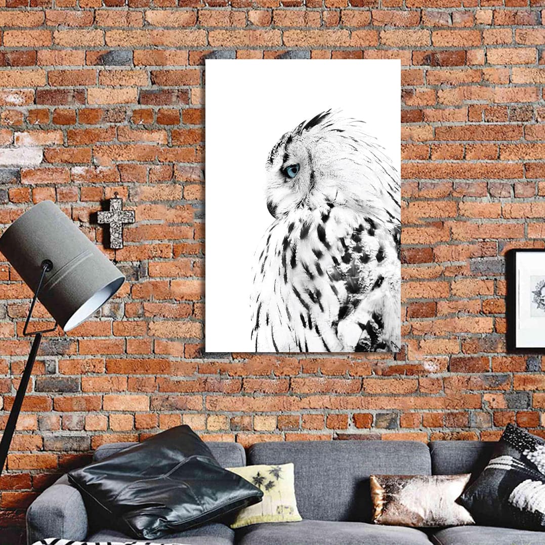 Pine Stretched  Framed 1 Panel - Owl