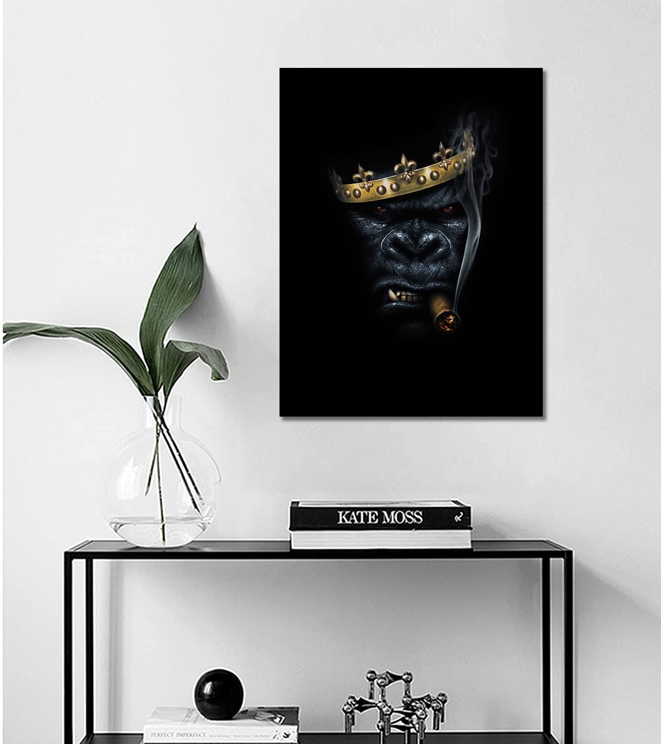 Pine Stretched  Framed 1 Panel - Smoking Gorilla