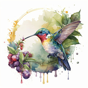 Pine Stretched  Framed 1 Panel - Hummingbird