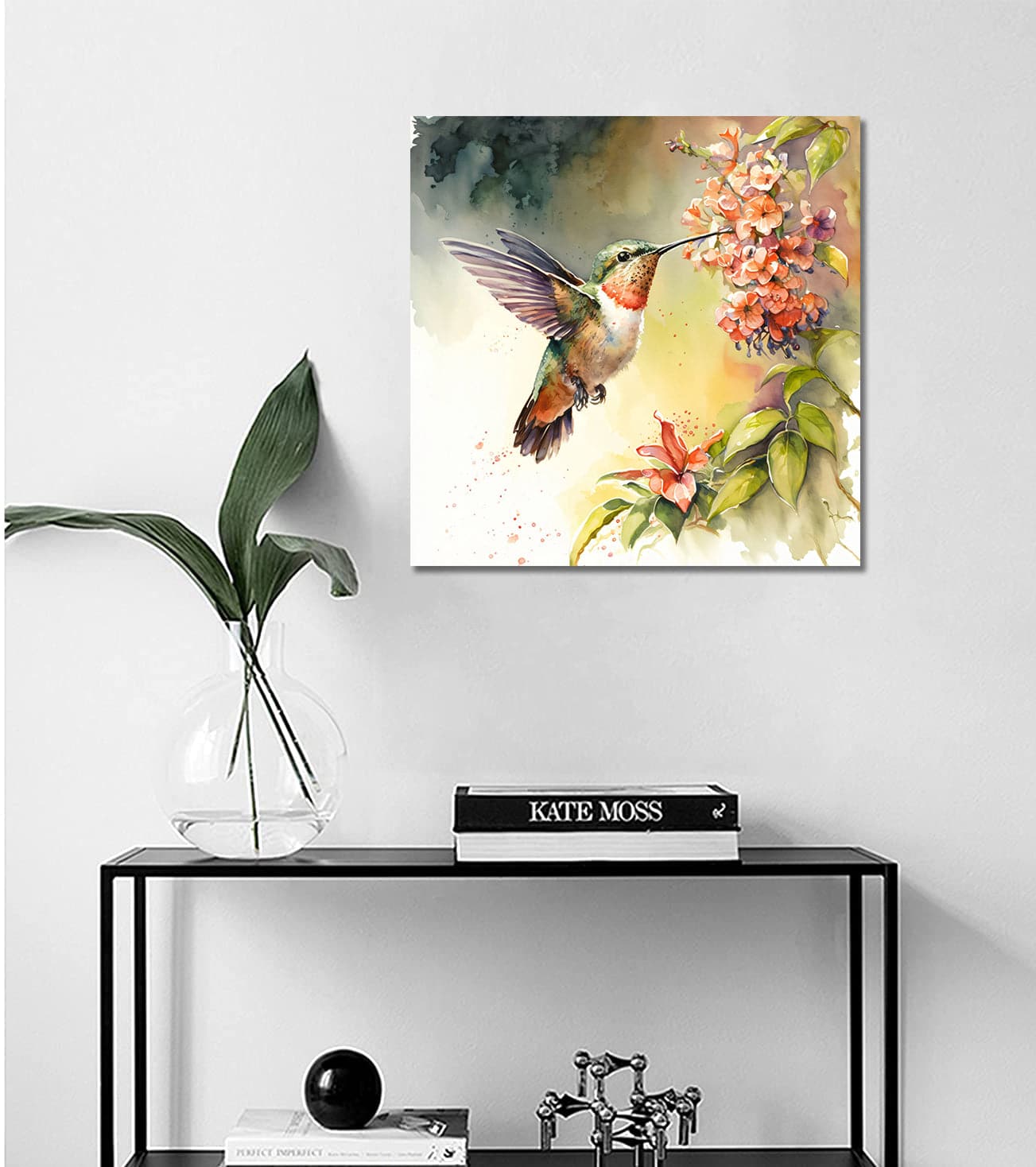 Pine Stretched  Framed 1 Panel - Hummingbird