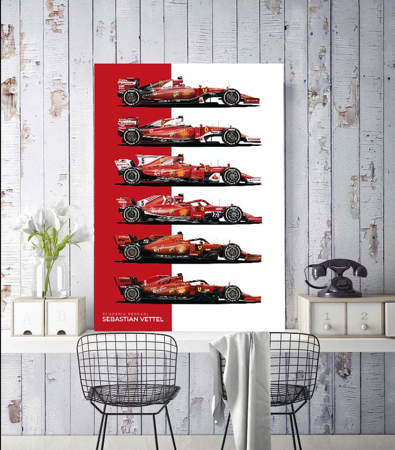Framed 1 Panel - Sebastian Vettel Ferrari Formula 1