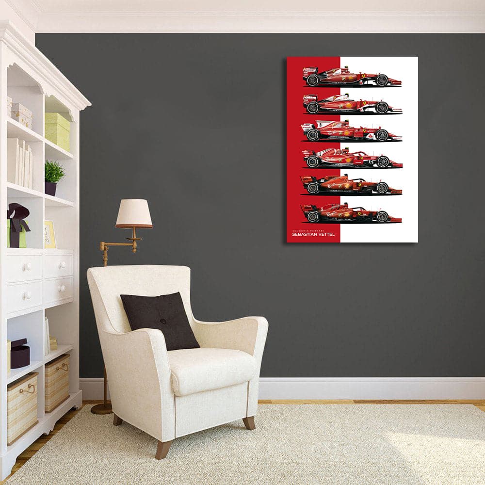Framed 1 Panel - Sebastian Vettel Ferrari Formula 1