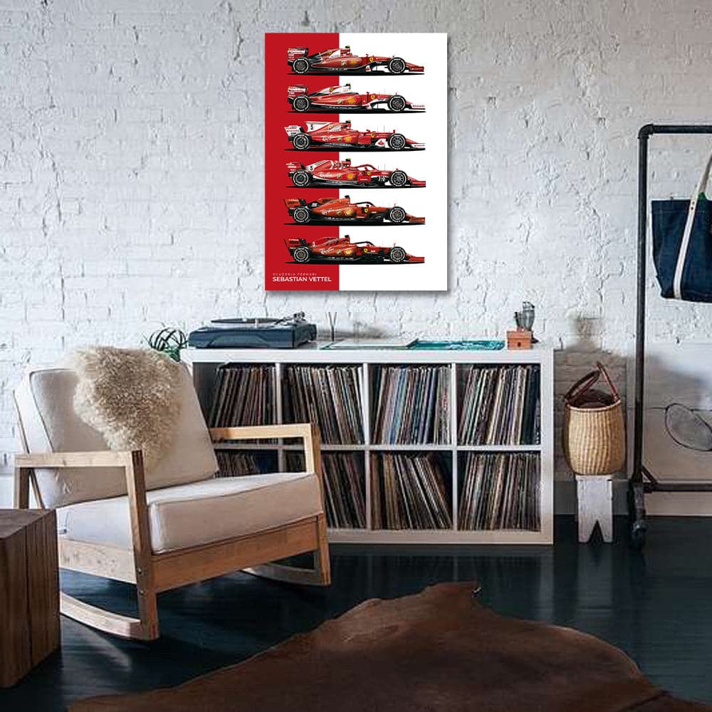 Framed 1 Panel - Sebastian Vettel Ferrari Formula 1