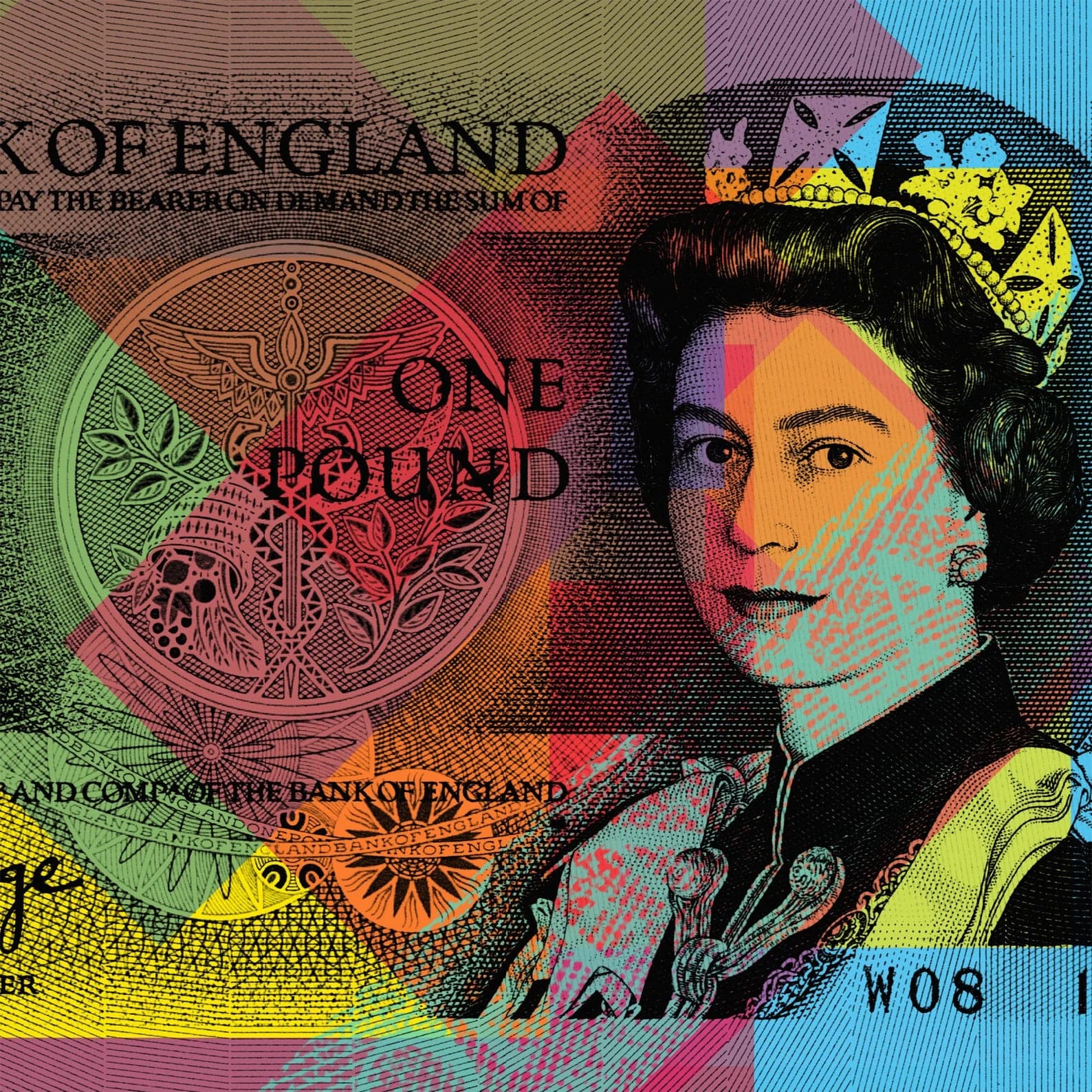 Pine Stretched  Framed 1 Panel - Pop Art - Queen Elizabeth