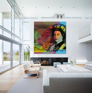 Pine Stretched  Framed 1 Panel - Pop Art - Queen Elizabeth