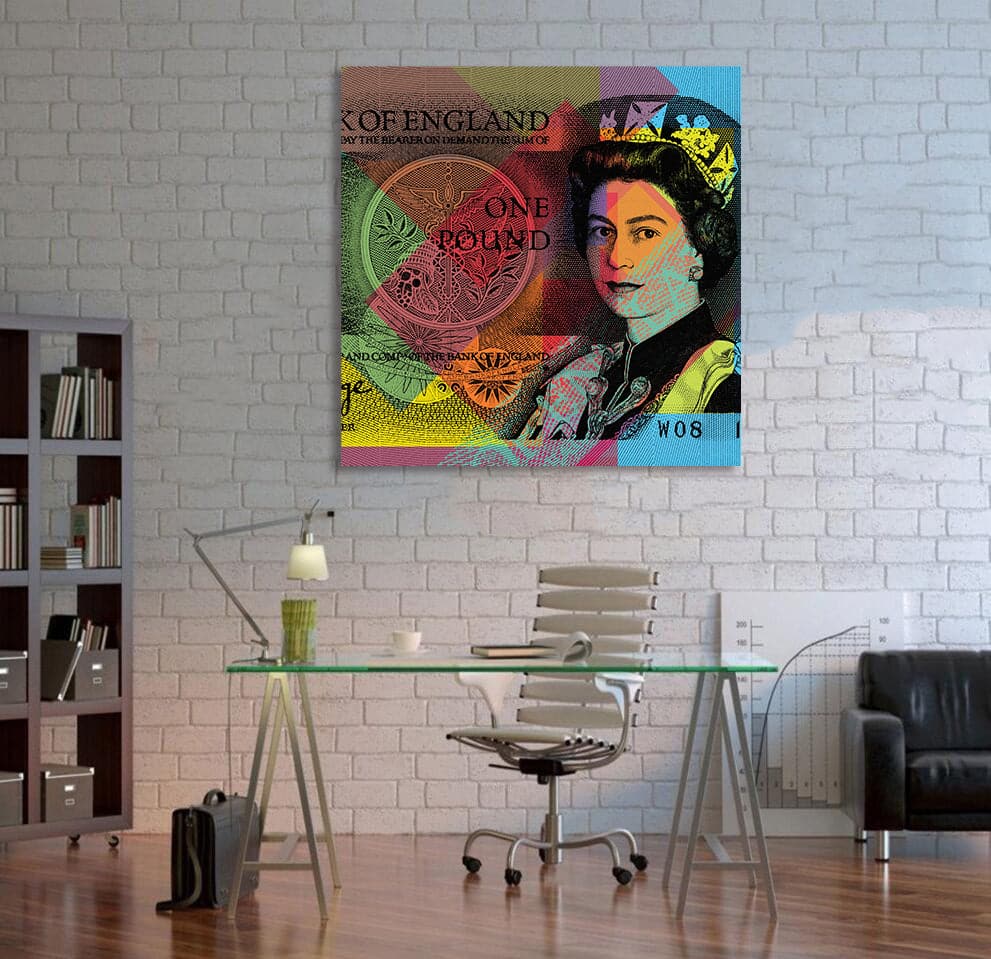 Pine Stretched  Framed 1 Panel - Pop Art - Queen Elizabeth
