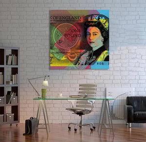 Pine Stretched  Framed 1 Panel - Pop Art - Queen Elizabeth