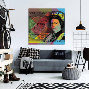 Pine Stretched  Framed 1 Panel - Pop Art - Queen Elizabeth