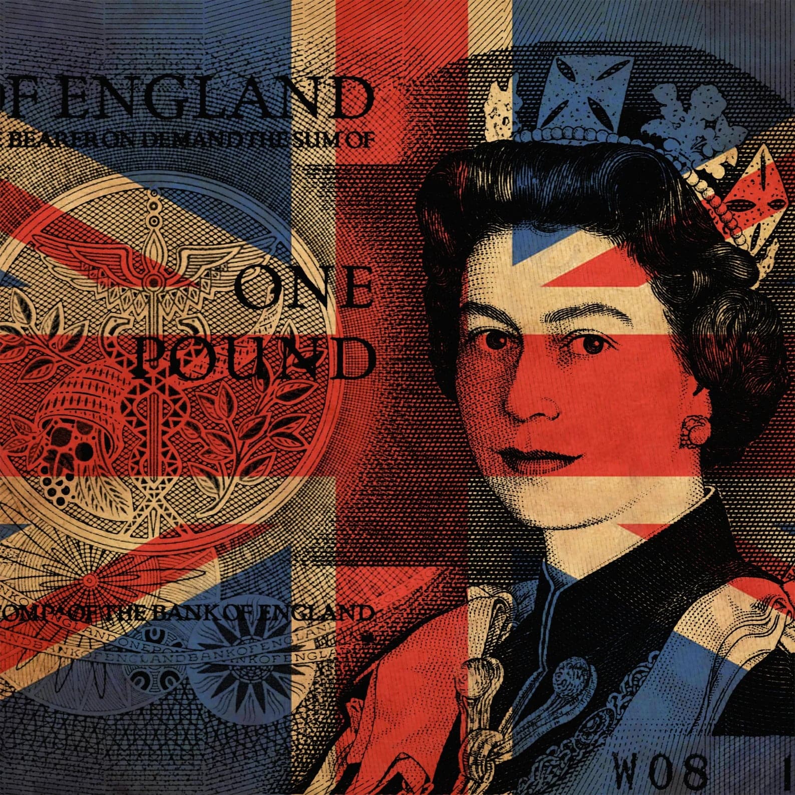 Pine Stretched  Framed 1 Panel - Pop Art - Queen Elizabeth