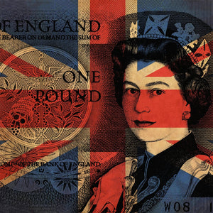 Pine Stretched  Framed 1 Panel - Pop Art - Queen Elizabeth