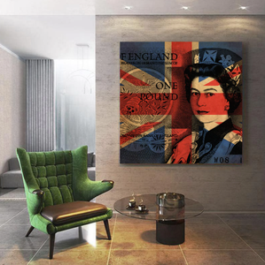 Pine Stretched  Framed 1 Panel - Pop Art - Queen Elizabeth