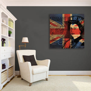 Pine Stretched  Framed 1 Panel - Pop Art - Queen Elizabeth