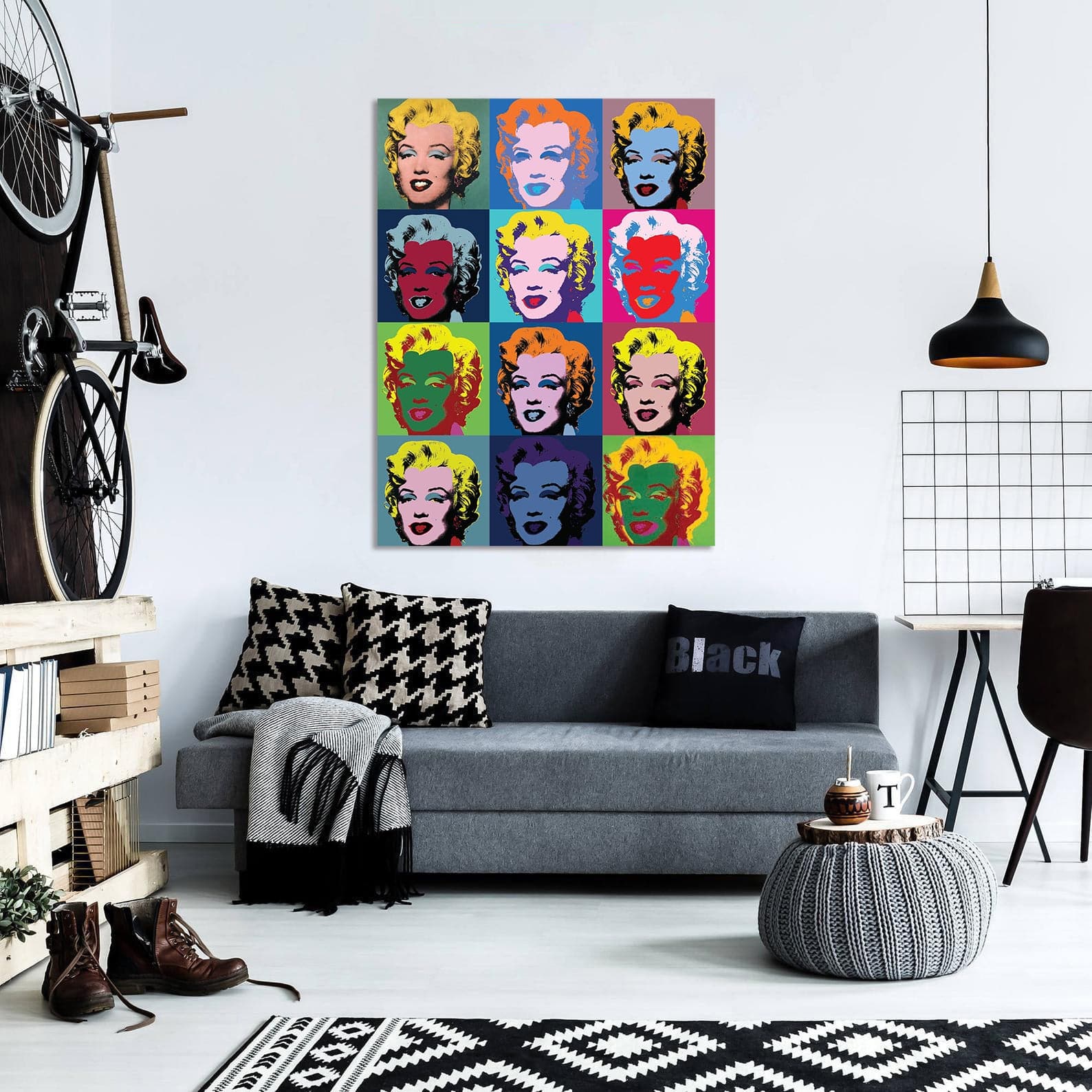 Framed 1 Panel - Pop Art - Marilyn Monroe 12 Panels by Andy Warhol