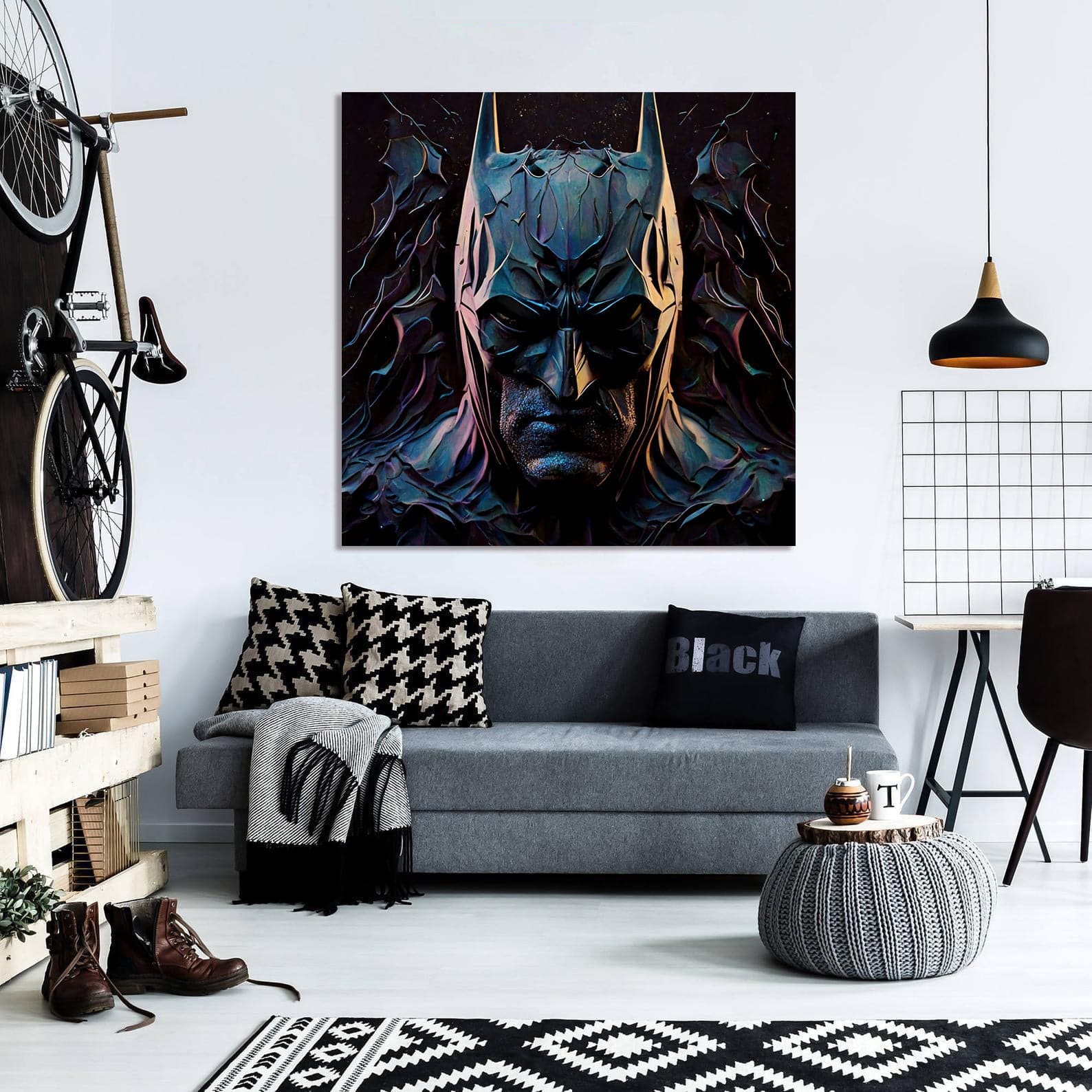 Pine Stretched  Framed 1 Panel - Batman