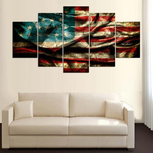 Framed 5 Panels - American Flag