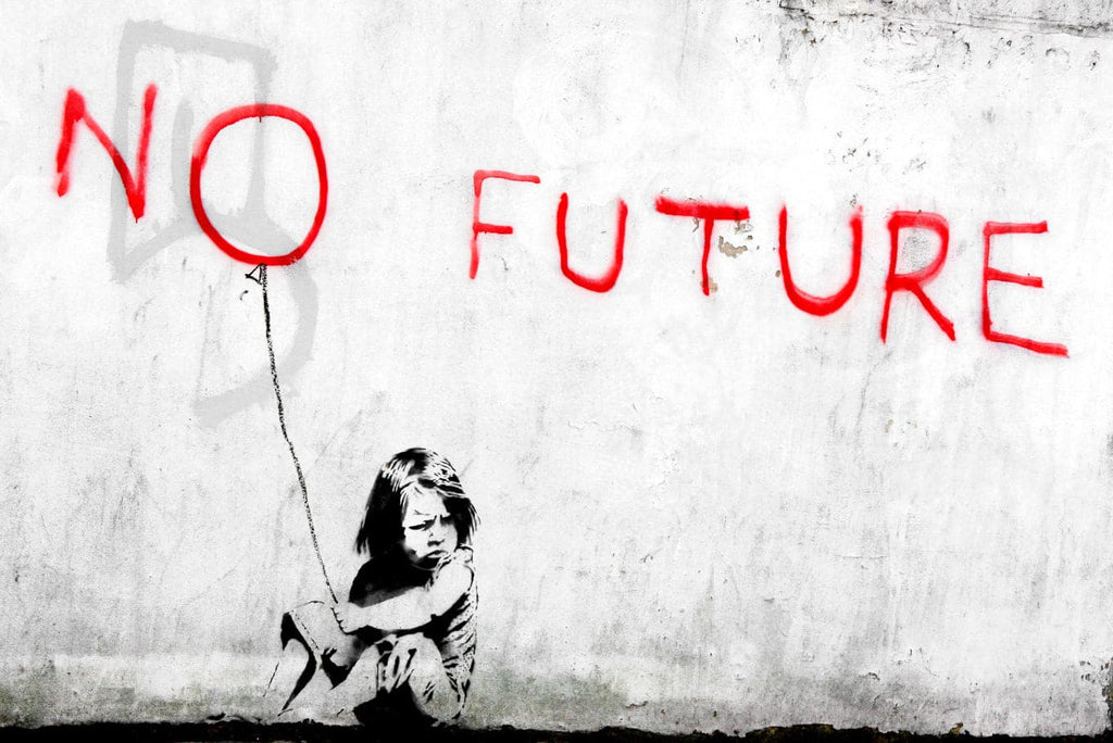 Framed 1 Panel - Banksy - No Future