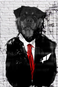 Pine Stretched  Framed 1 Panel - Mr. Rottweiler